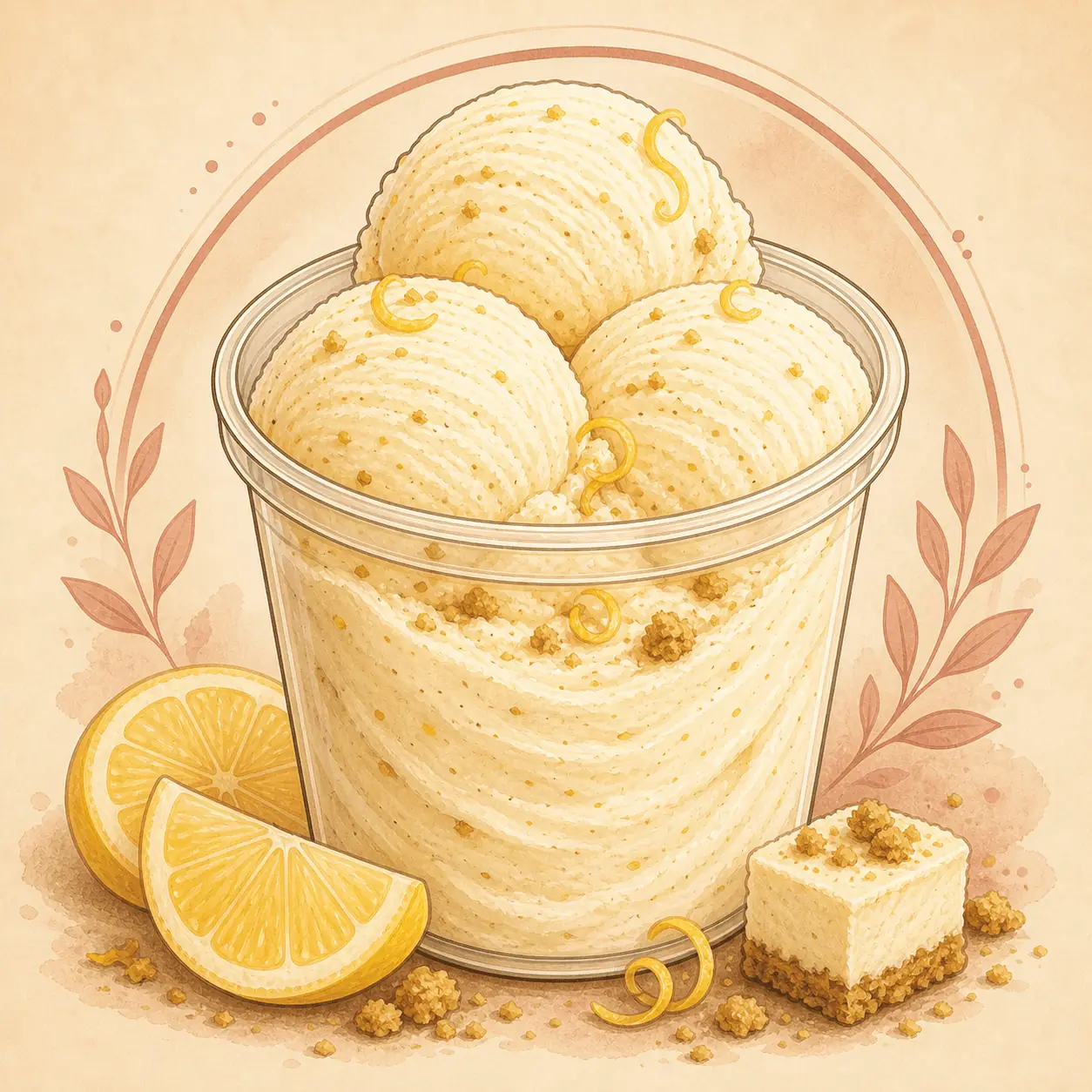 Zitronen-Cheesecake-Eis Rezeptbild